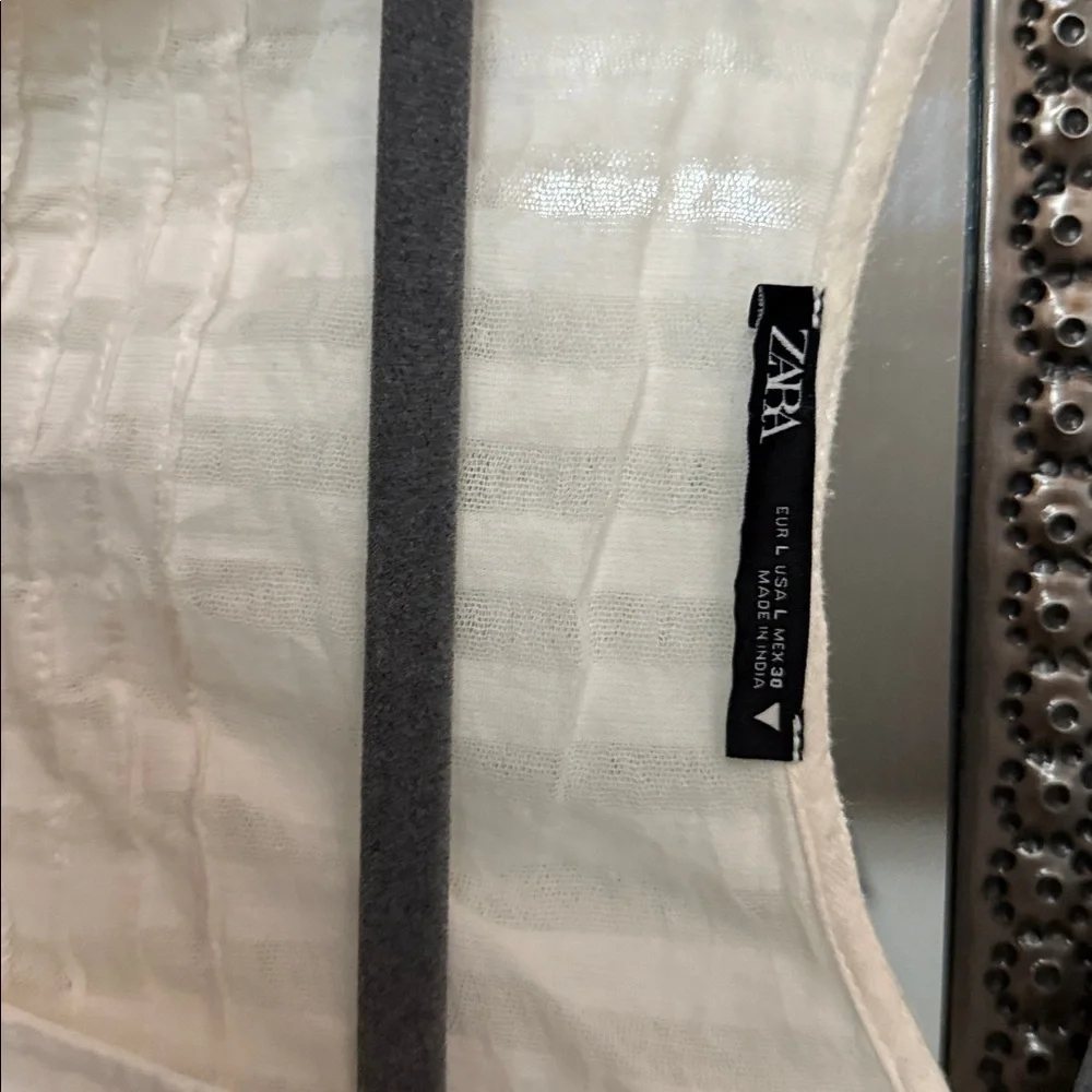 Zara Cream Crop Top Long Sleeve